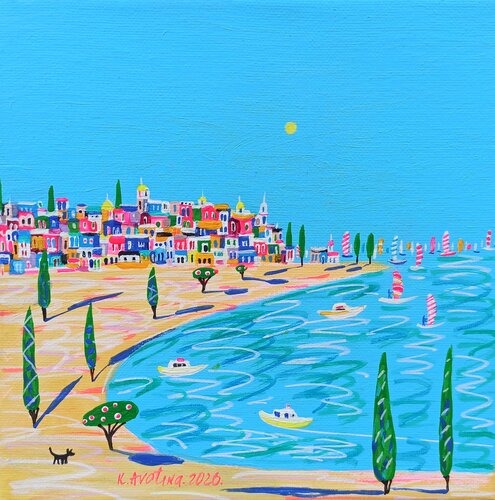 Sail Away With Me by Katrina Avotina, Painting for Sale on Select