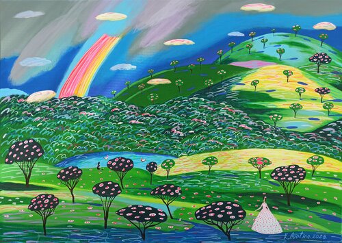 Beyond The Rainbow Hills von Katrina Avotina, Malerei kaufen auf Select