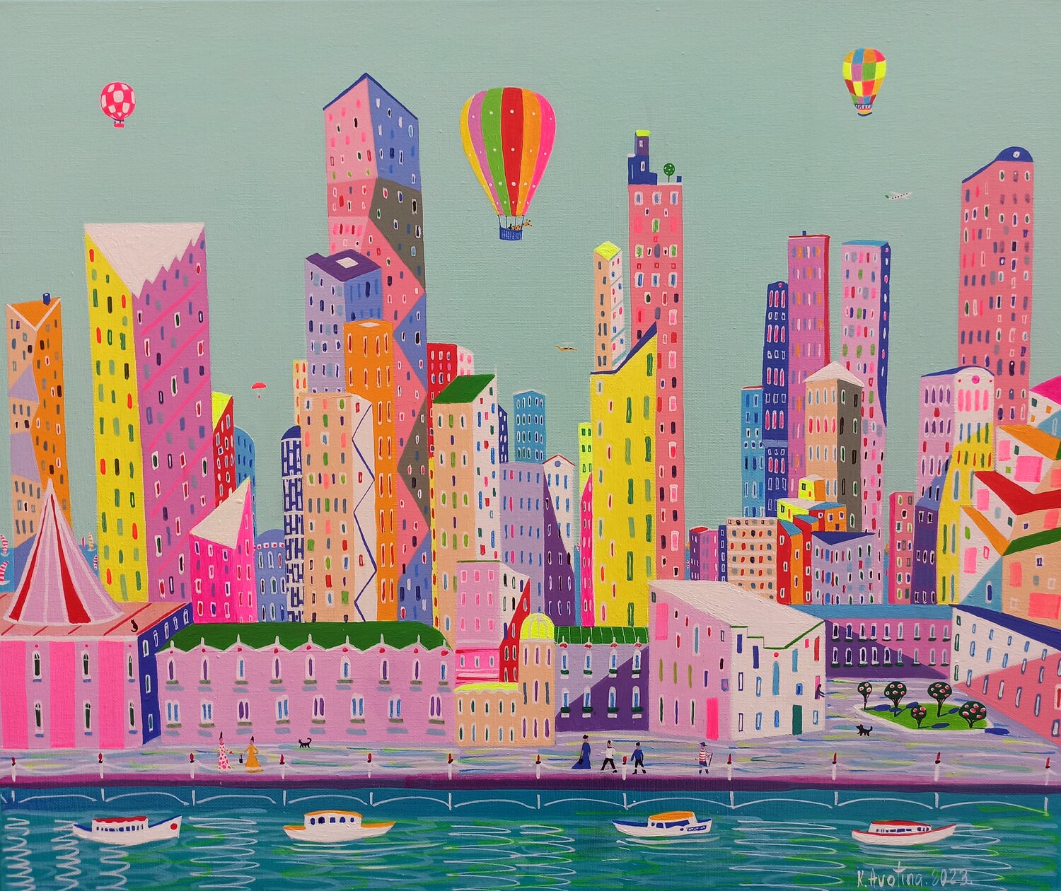 Josephine Arrives In Sydney Katrina Avotina Original painting for sale