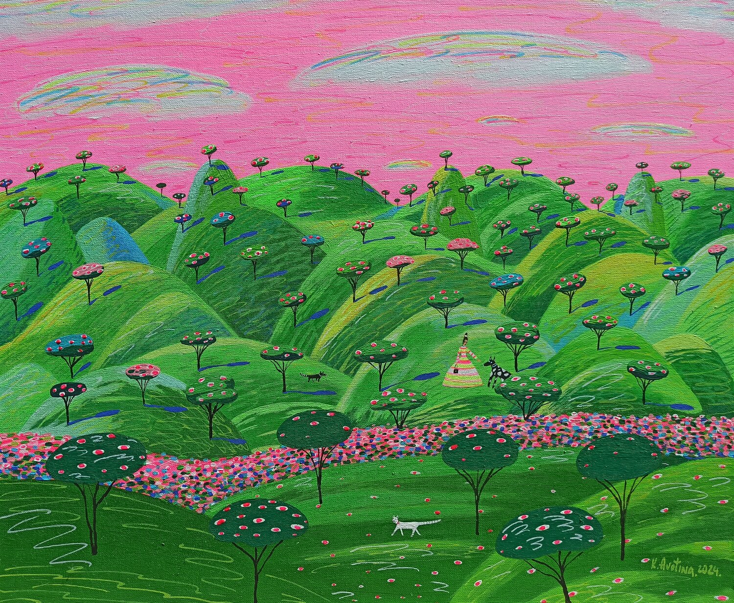 The World In Blossom Katrina Avotina Original painting for sale