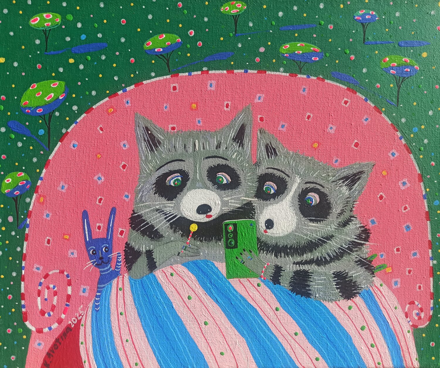 The Selfie Experts Katrina Avotina Original painting for sale