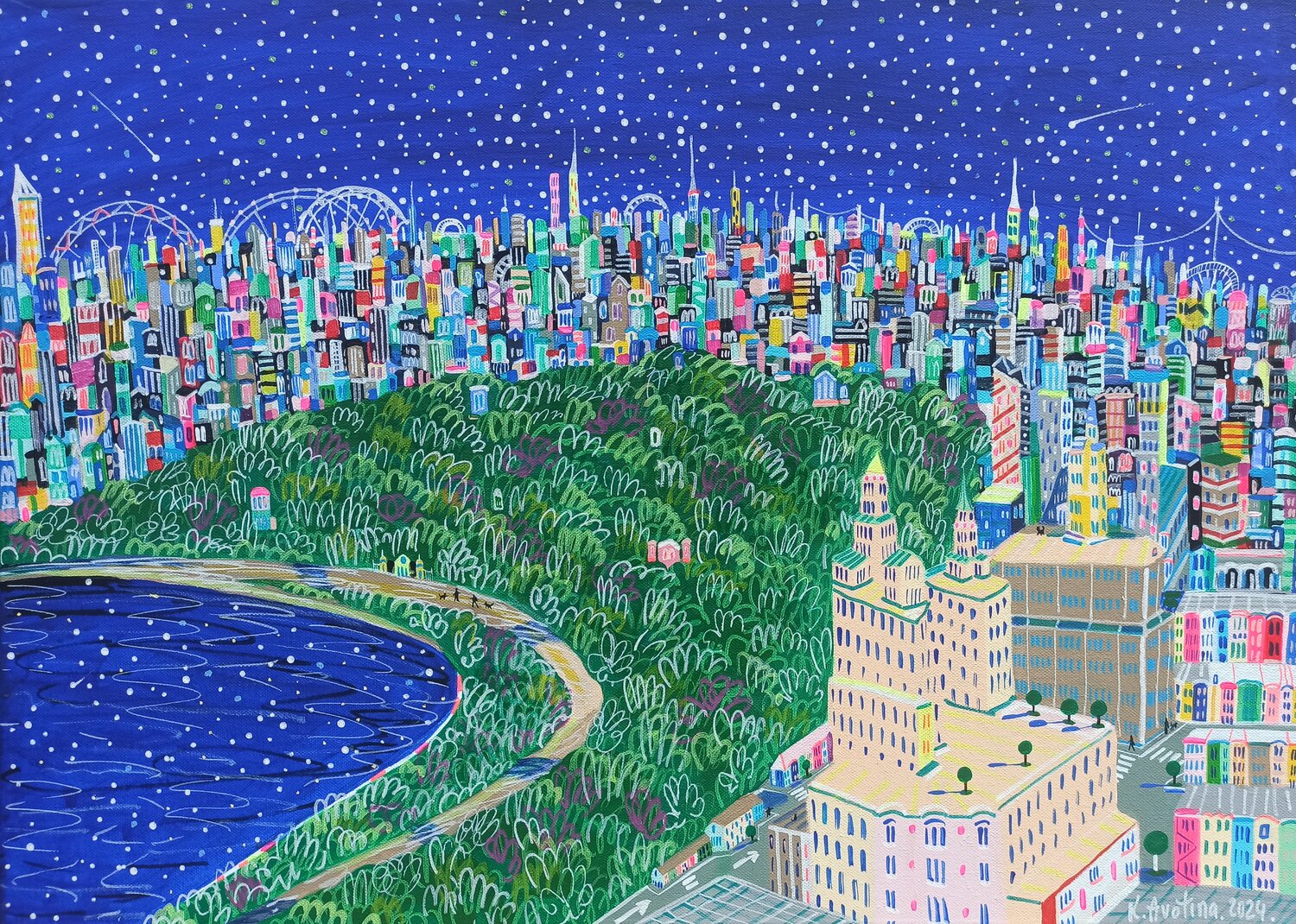 Central Park Serenity Katrina Avotina Original painting for sale
