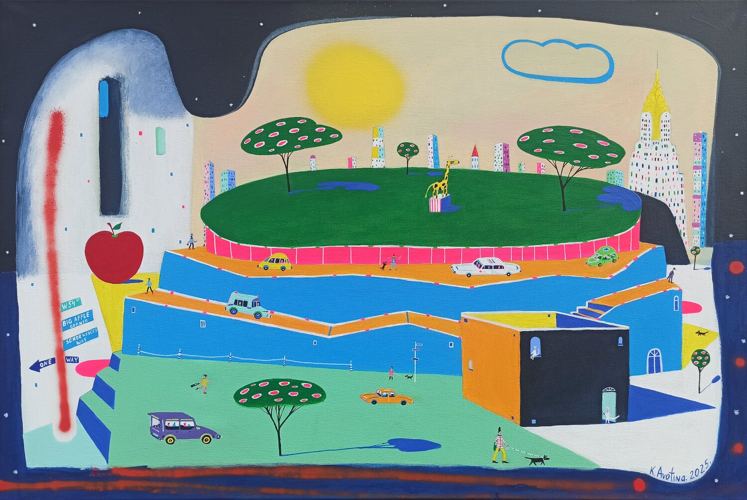 Josephine Arrives In New York Katrina Avotina Original painting for sale