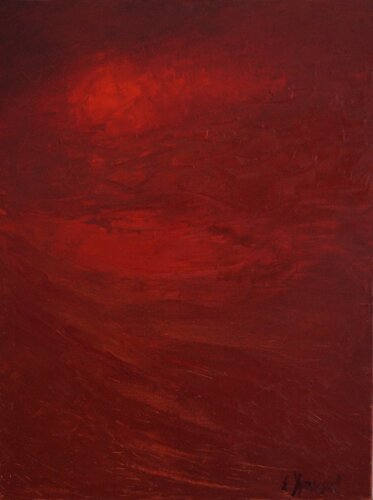 La lune rouge, rencontre by Eliane Ypersiel, Painting for Sale on Select