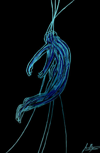 Gravity VIII — Blue Descent (Limited Edition 2/9, Only 9 Worldwide) by Juca Maximo, Painting for Sale on Select