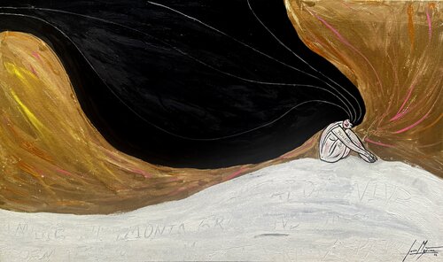 Angelus II — Sacred Feminine in Gold and Silence (Painted in Italy – Unique Original 1/1) by Juca Maximo, Painting for Sale on Select