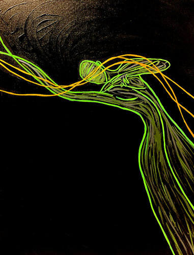 Energy XX – The Unseen Flow (Original) – Hand-Painted Work by Juca Maximo, Painting for Sale on Select