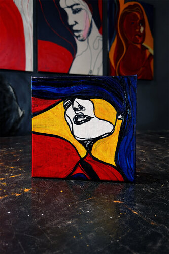 Portrait Gesture – Small I (Original Contemporary Painting) by Juca Maximo, Painting for Sale on Select