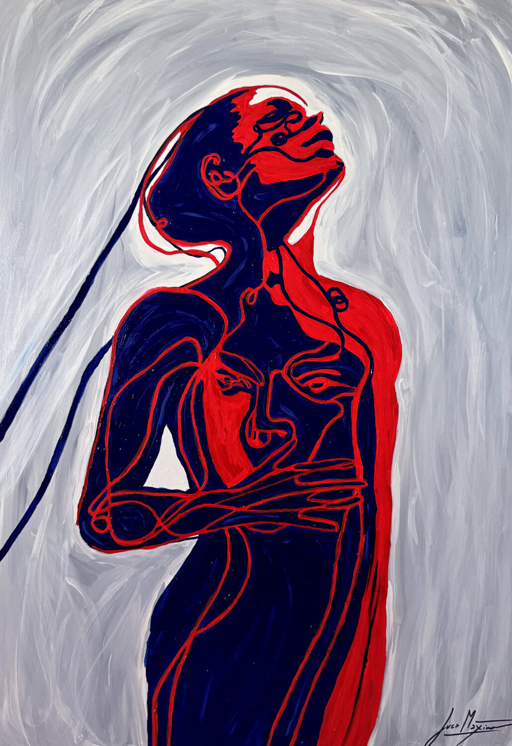 Skin That I Feel II – Rising Duality | Original Hand-Painted Juca Maximo Original painting for sale