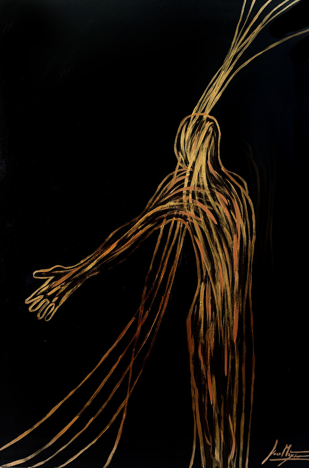 Gravity VII — The Silent Orbit (Limited Edition 3/9, Only 9 Worldwide – Hand-Painted Work) Juca Maximo Original painting for sale