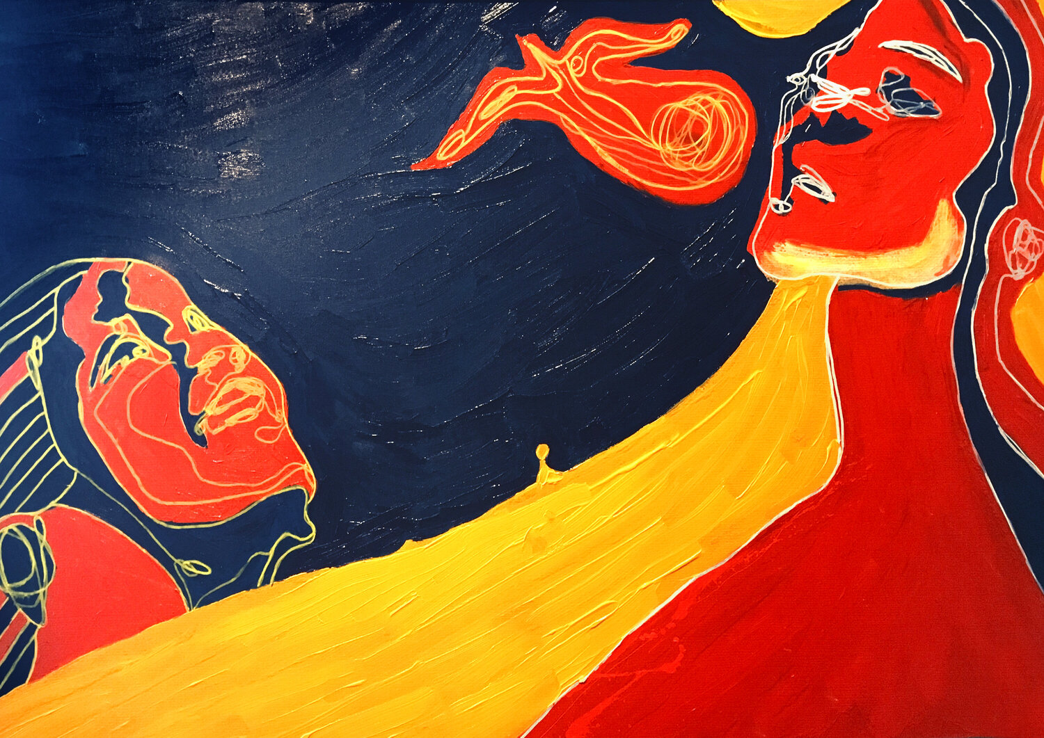 Liber I – The Breath That Sets Her Free  (Limited Edition 3/9 – Hand-painted by the artist) Juca Maximo Original painting for sale