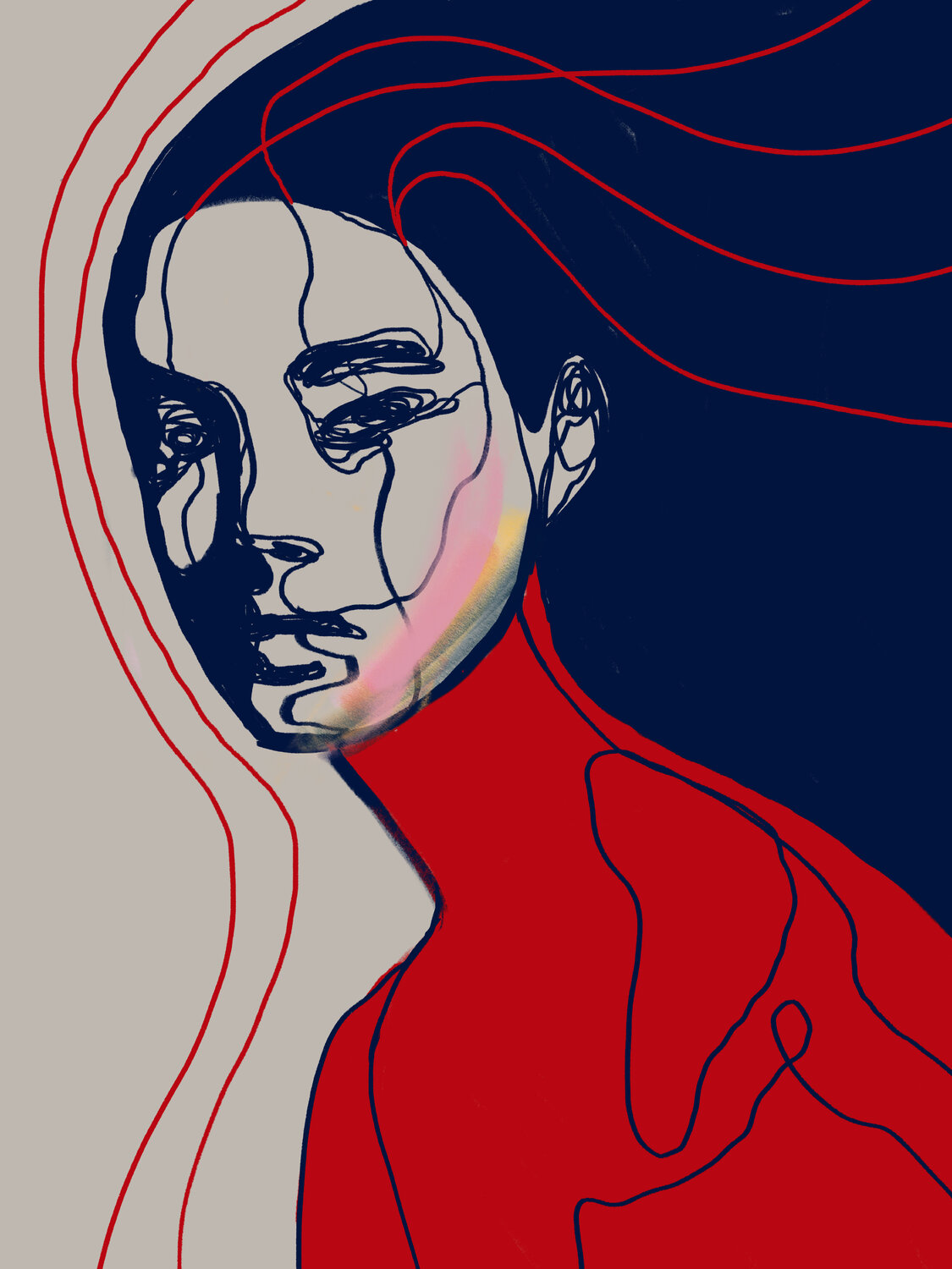 Portrait Colors XIV – The Quiet Horizon (Limited Edition 1/9 - Work painted by hand) Juca Maximo Original painting for sale