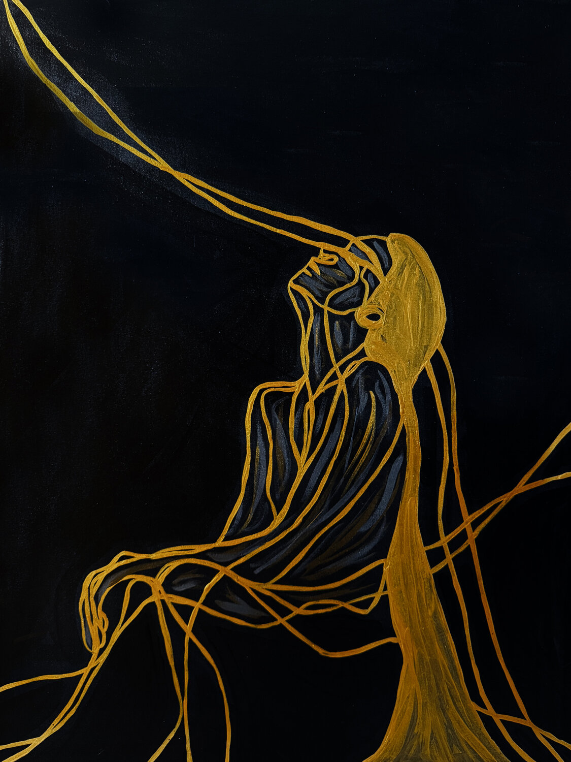 Energy XXX – Where Her Spirit Reaches Beyond the Body (Original) Juca Maximo Original painting for sale