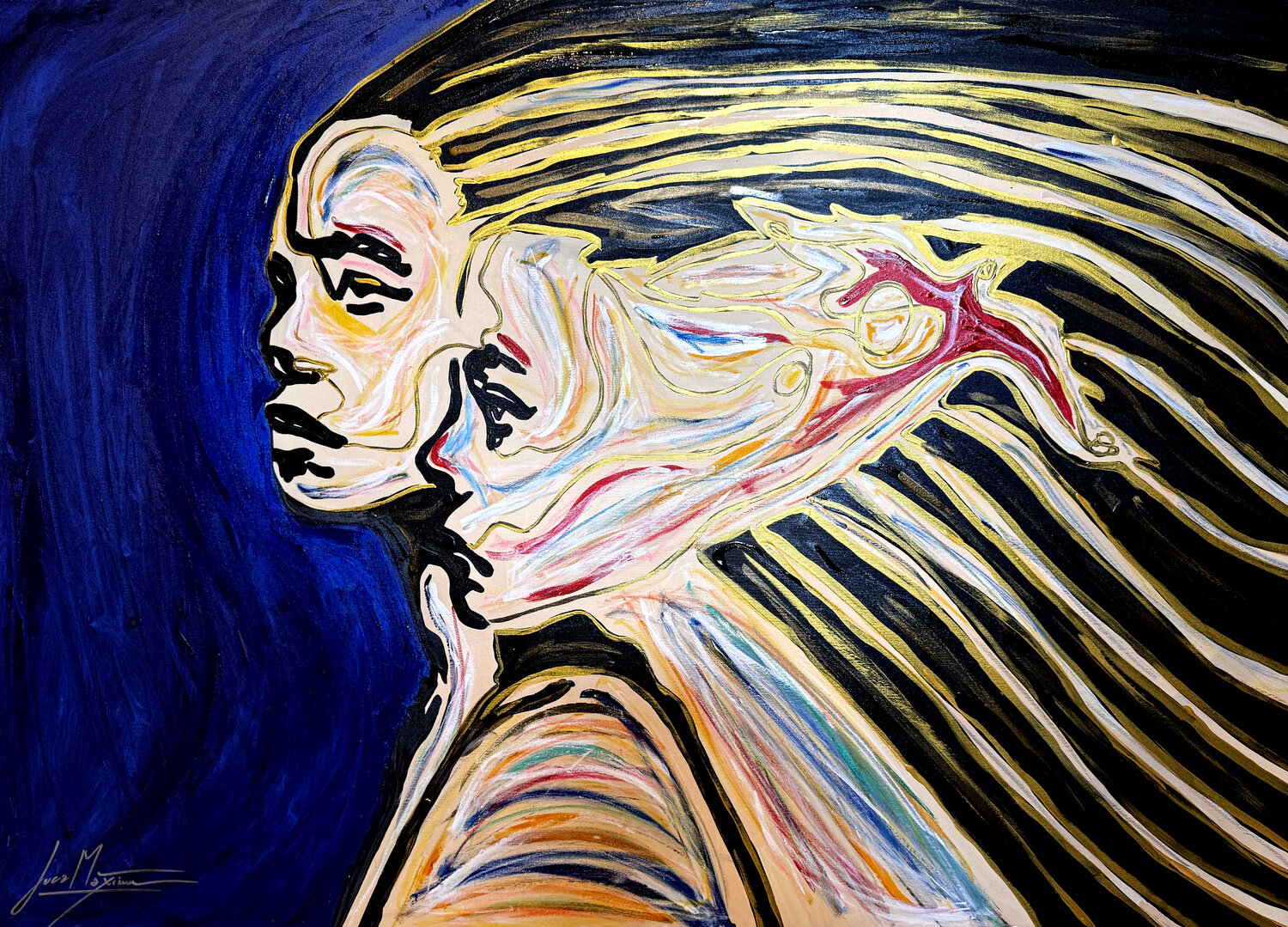 Duo II — Where Two Souls Break Into Light (Original) Juca Maximo Original painting for sale