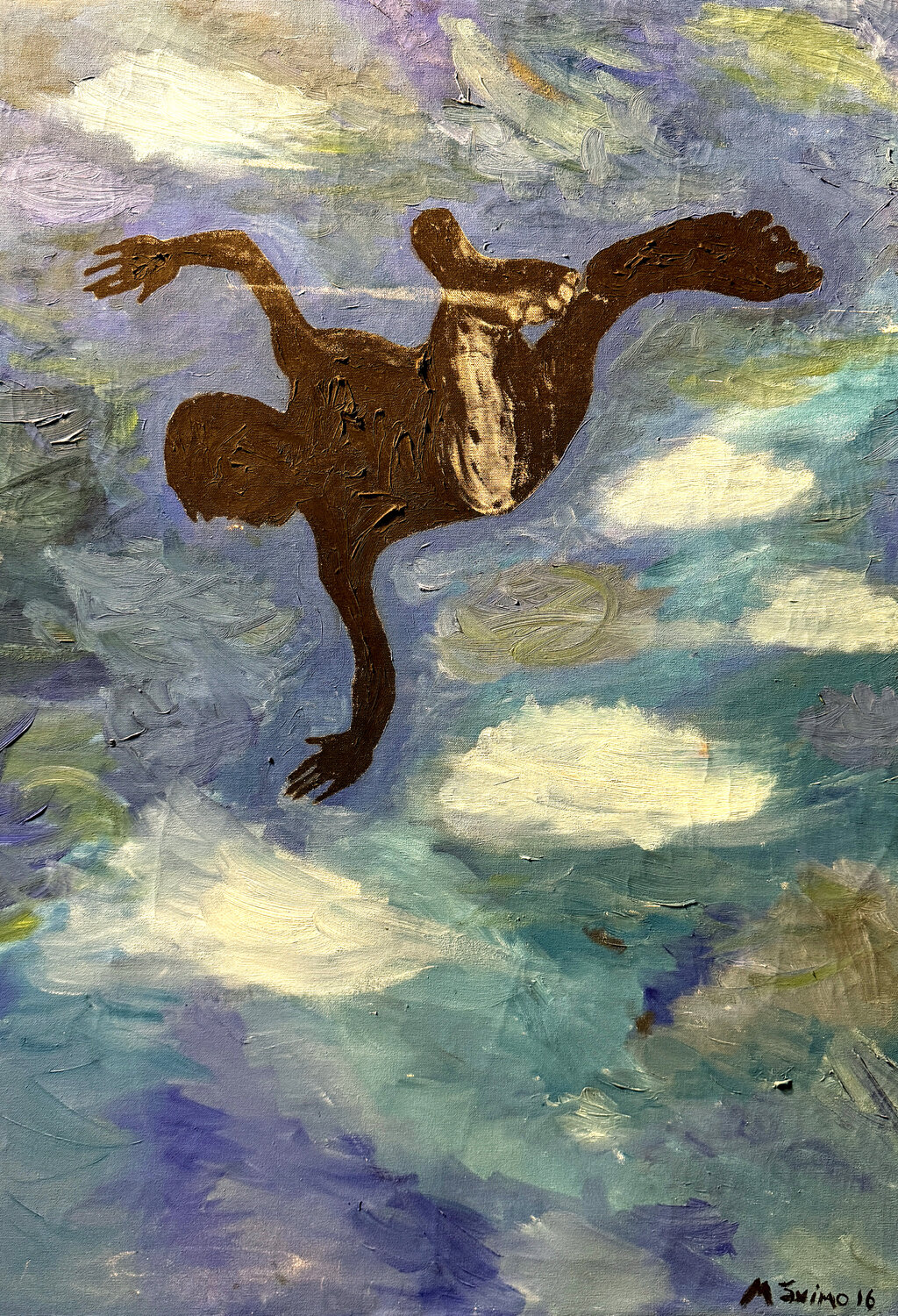 The First Flight – Origins in Oil (2016, 1/1) Juca Maximo Original painting for sale