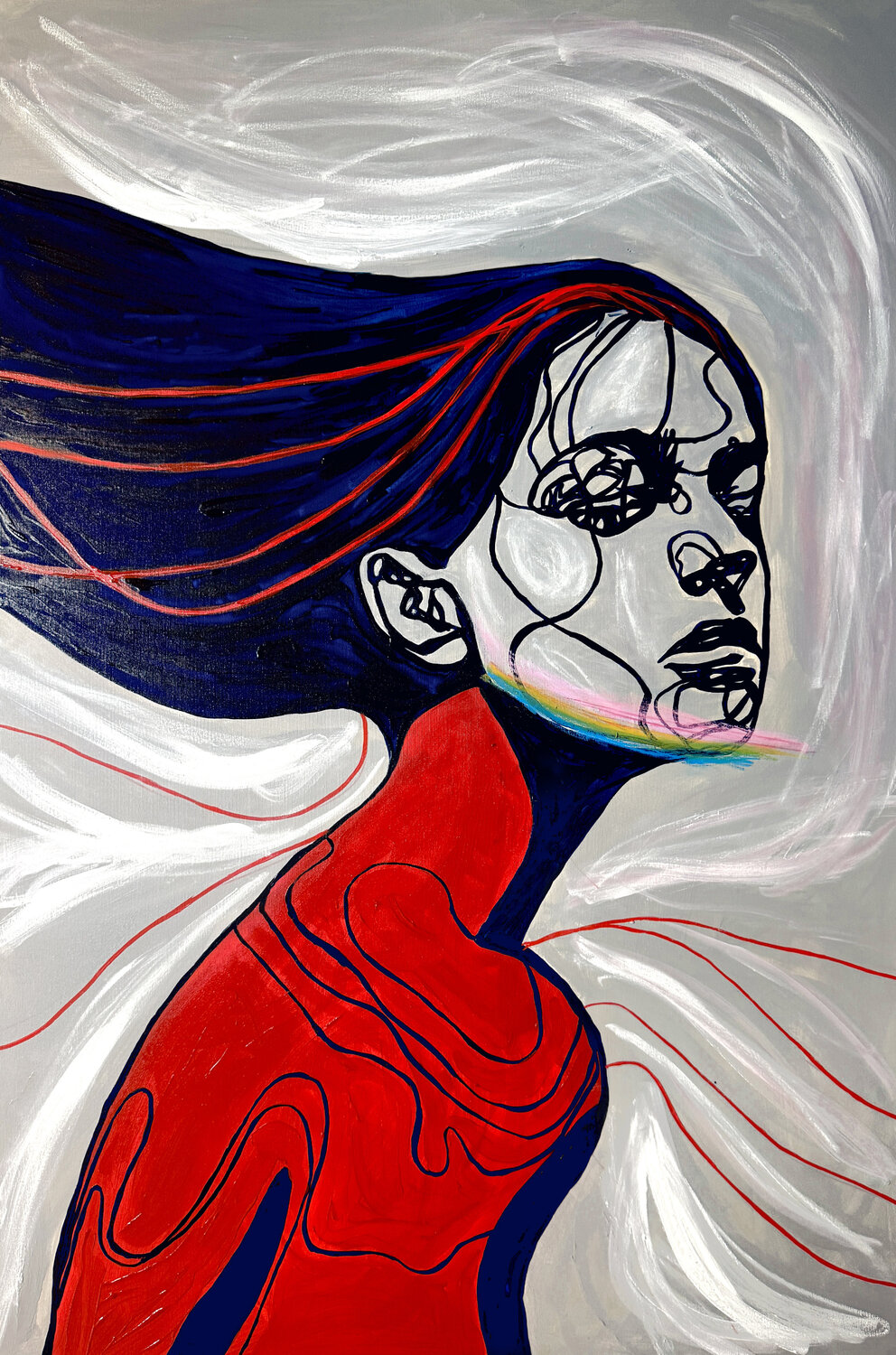 Portrait Colors XXIII — The Face That Entered Vogue Juca Maximo Original painting for sale