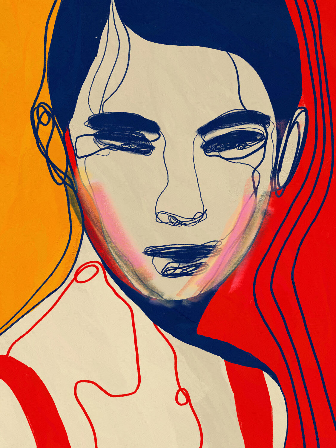 Portrait Colors X – Where Emotion Touches the Surface (Limited Edition 3/9 – Work painted by hand) Juca Maximo Original painting for sale