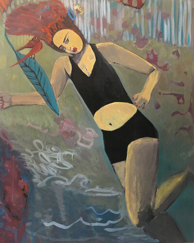 Du vent dans les mollets by Aliénor de Cellès, Painting for Sale on Select