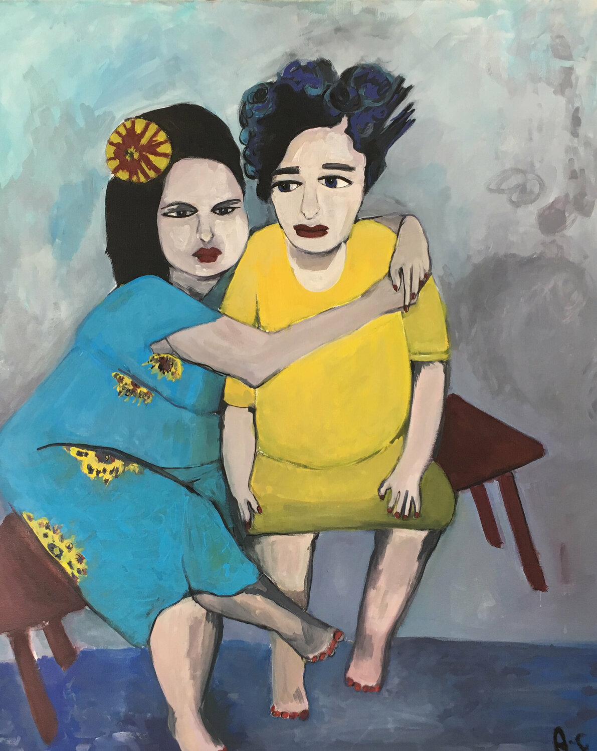 Banc public Aliénor de Cellès Original painting for sale