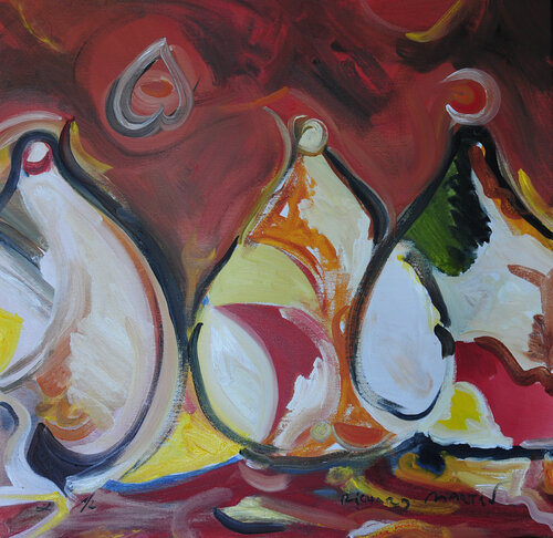 © Reunión de botellas después de una fiesta. by Richard Martin, Painting for Sale on Select