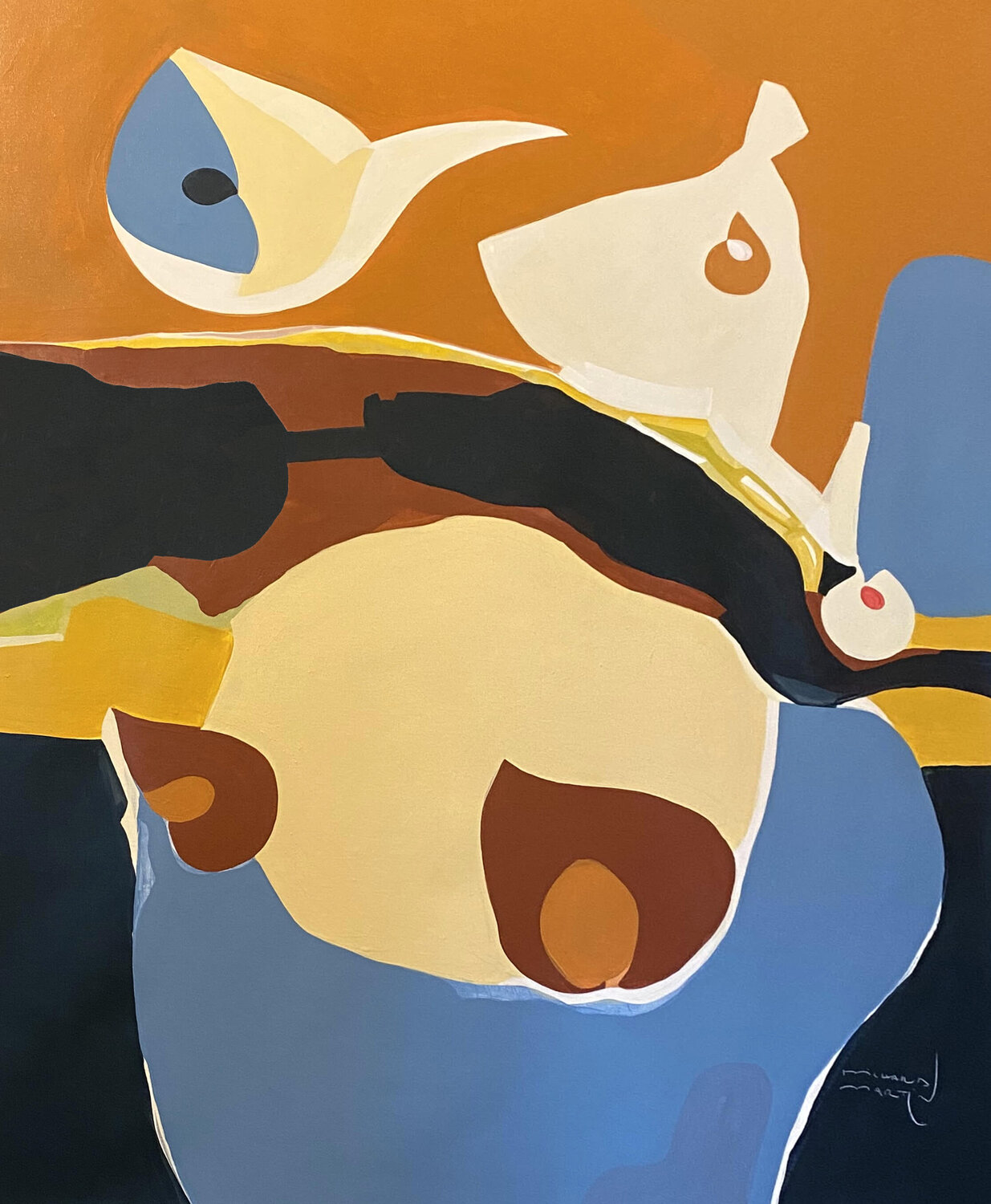 ©  CURV 556 - Winnie & Pooh Richard Martin Original painting for sale