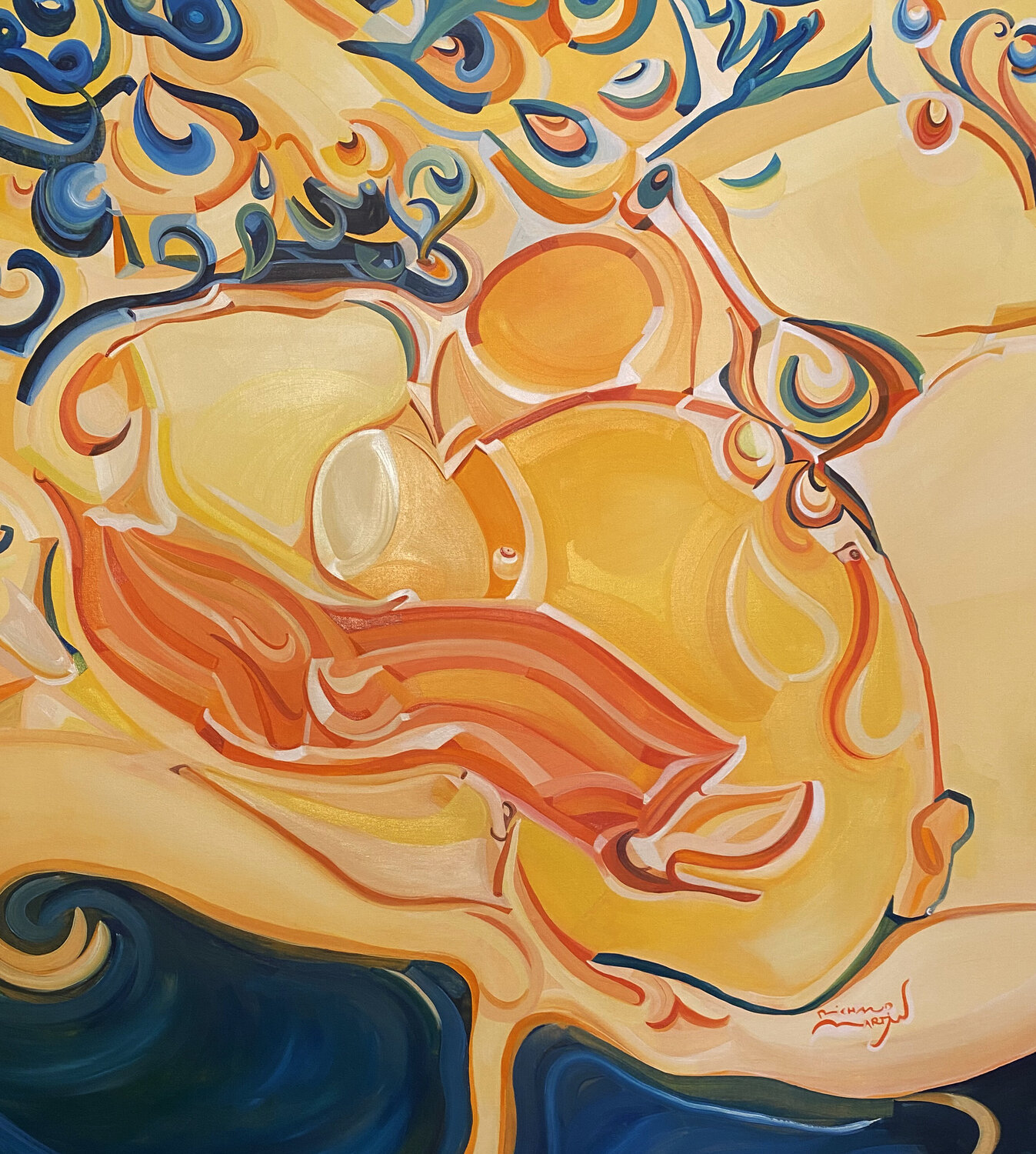 © Amour qui fleurit entre les cieux Richard Martin Original painting for sale