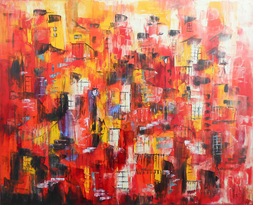 Labyrinthe Rouge by Axelle Bosler, Painting for Sale on Select