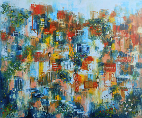 Jardins de ville by Axelle Bosler, Painting for Sale on Select