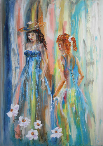 Les Filles de la côte d'Opale - Série Femmes de lumière I by Axelle Bosler, Painting for Sale on Select