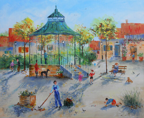 Autour du Kiosque by Axelle Bosler, Painting for Sale on Select