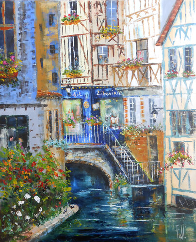 Au fil de l'eau normande by Axelle Bosler, Painting for Sale on Select