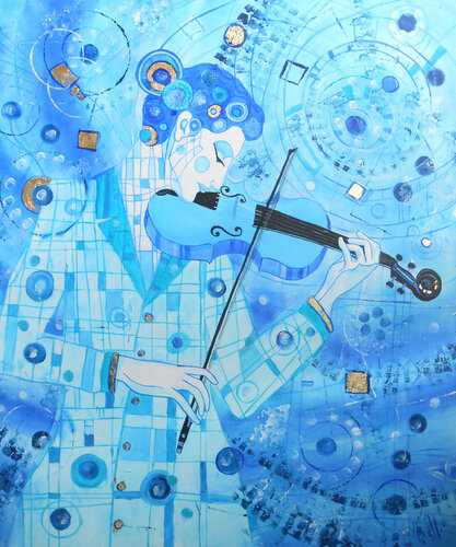 Le Violon bleu by Axelle Bosler, Painting for Sale on Select
