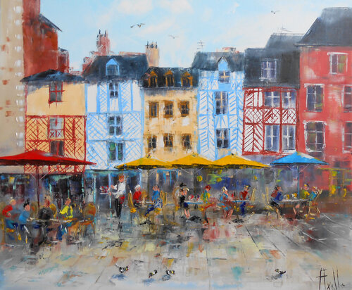 Place St.Anne à Rennes by Axelle Bosler, Painting for Sale on Select