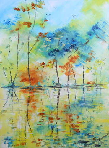 Les Reflets du Silence - Série “Reflets & Lumières” by Axelle Bosler, Painting for Sale on Select
