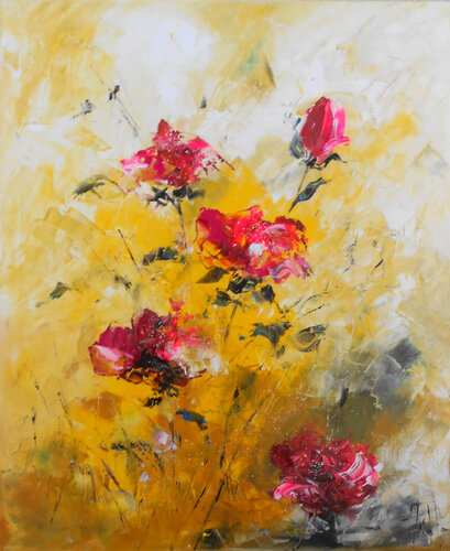 Fleurs d'amour (Série romantisme I) by Axelle Bosler, Painting for Sale on Select