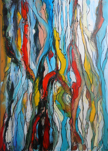 Veines du Monde - Série : “Failles & Énergies” by Axelle Bosler, Painting for Sale on Select