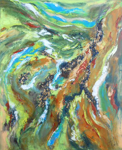 "Mémoires des Terres Émergées" série "Cartographies intérieures" by Axelle Bosler, Painting for Sale on Select