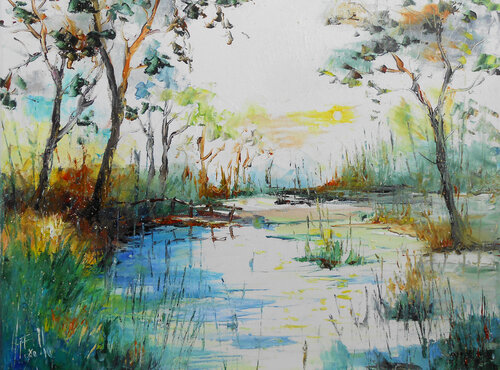 Le Silence des Roseaux by Axelle Bosler, Painting for Sale on Select
