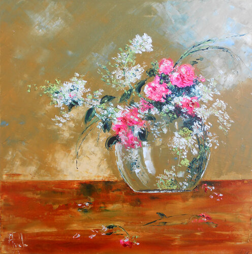Éclat de roses by Axelle Bosler, Painting for Sale on Select
