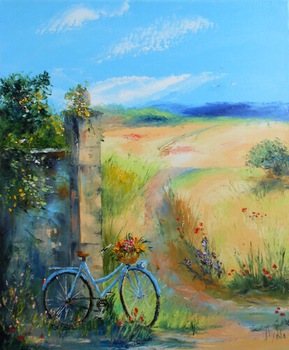 Le Chemin des jours heureux by Axelle Bosler, Painting for Sale on Select