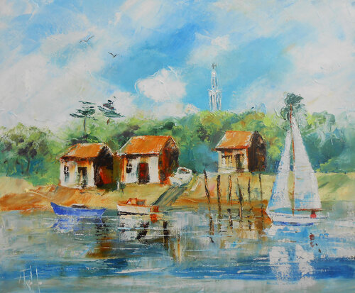 Lumière sur l'Aiguillon by Axelle Bosler, Painting for Sale on Select