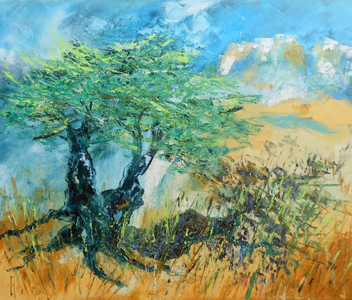 Sous la lumière de l’olivier by Axelle Bosler, Painting for Sale on Select