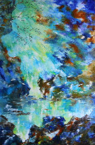 La Rivière des chevaux by Axelle Bosler, Painting for Sale on Select