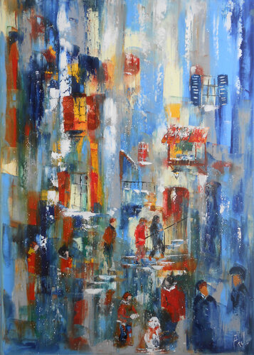 La ville sous la neige von Axelle Bosler, Malerei kaufen auf Select