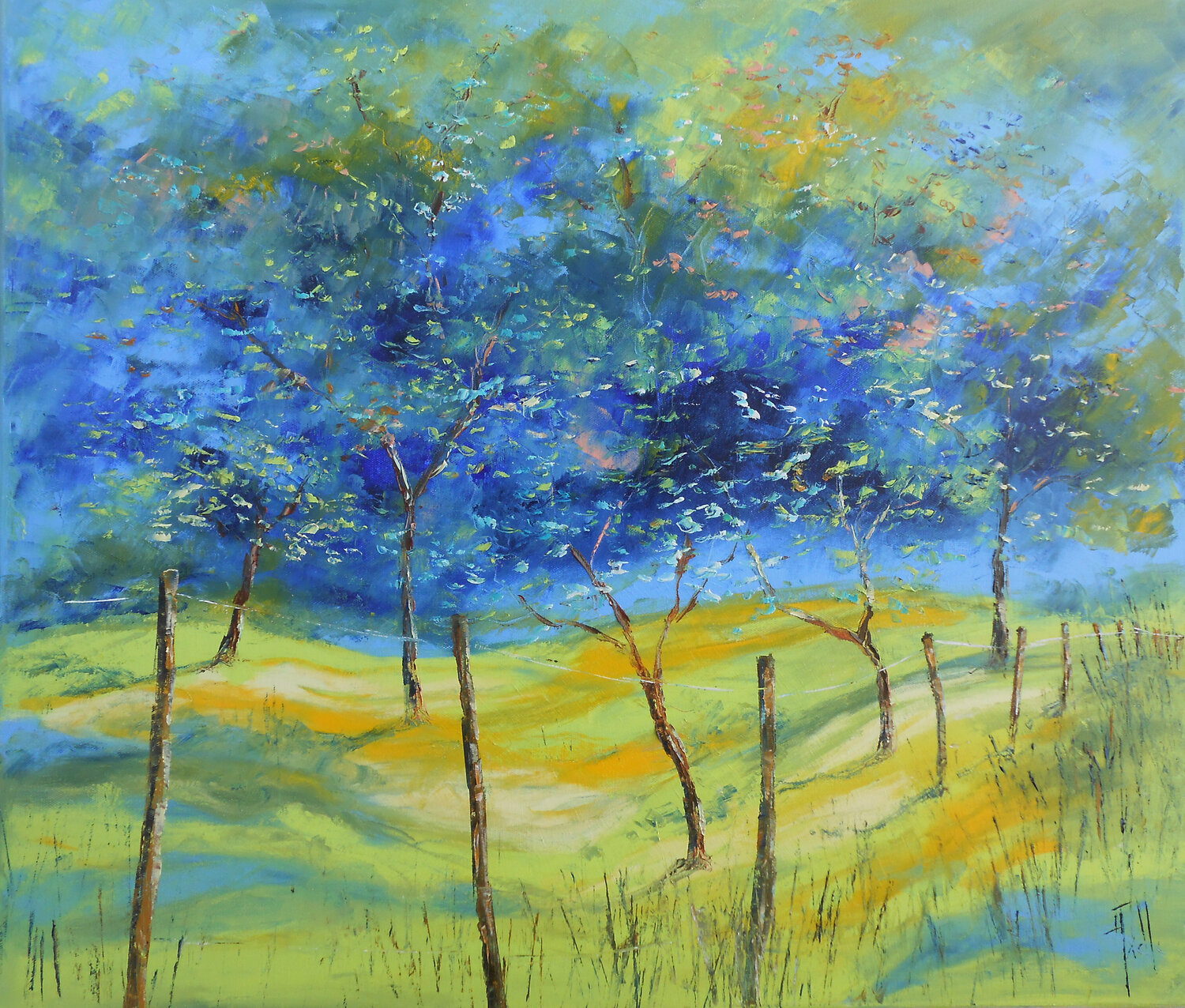 Les Mirabelliers de Lorraine Axelle Bosler Original painting for sale