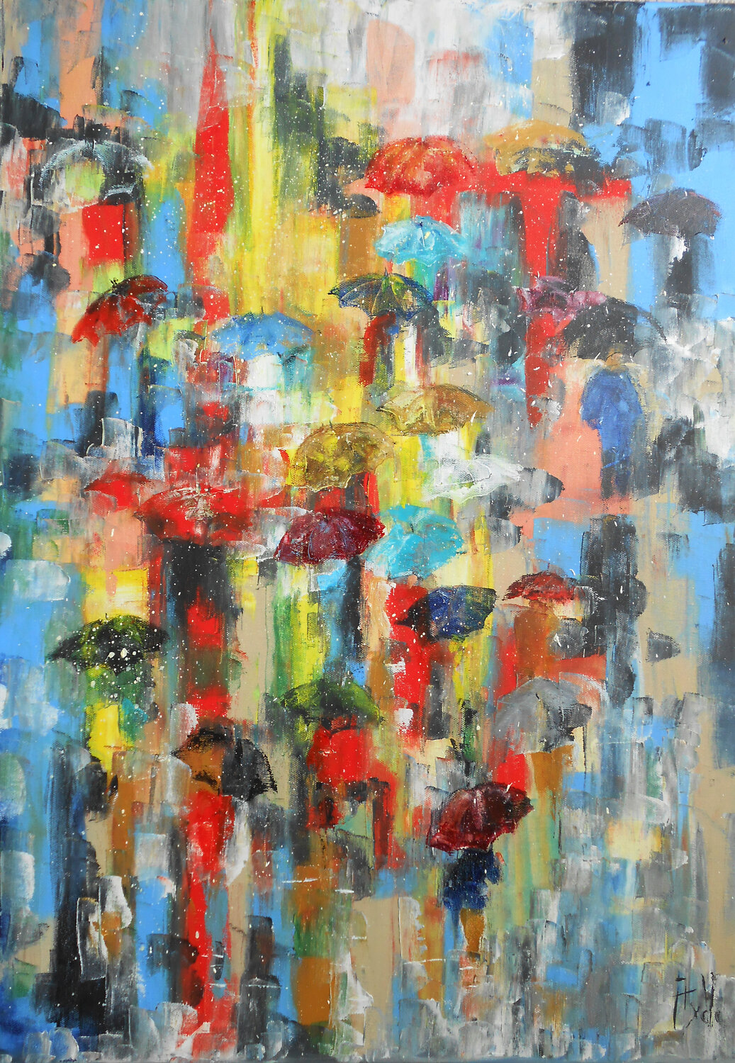 Tombe la pluie ... Axelle Bosler Original painting for sale