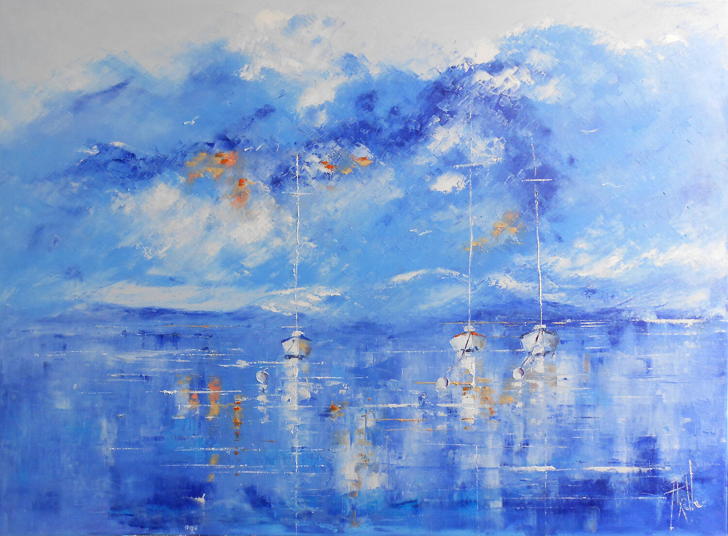 Silence sur le Lac Léman Axelle Bosler Original painting for sale
