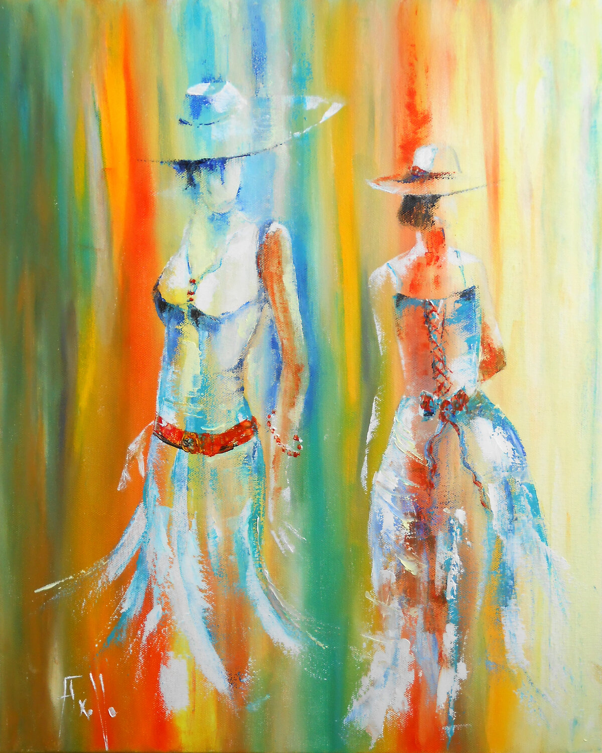 Les Parisiennes de lumière -  -  Série Femmes de lumière V Axelle Bosler Original painting for sale