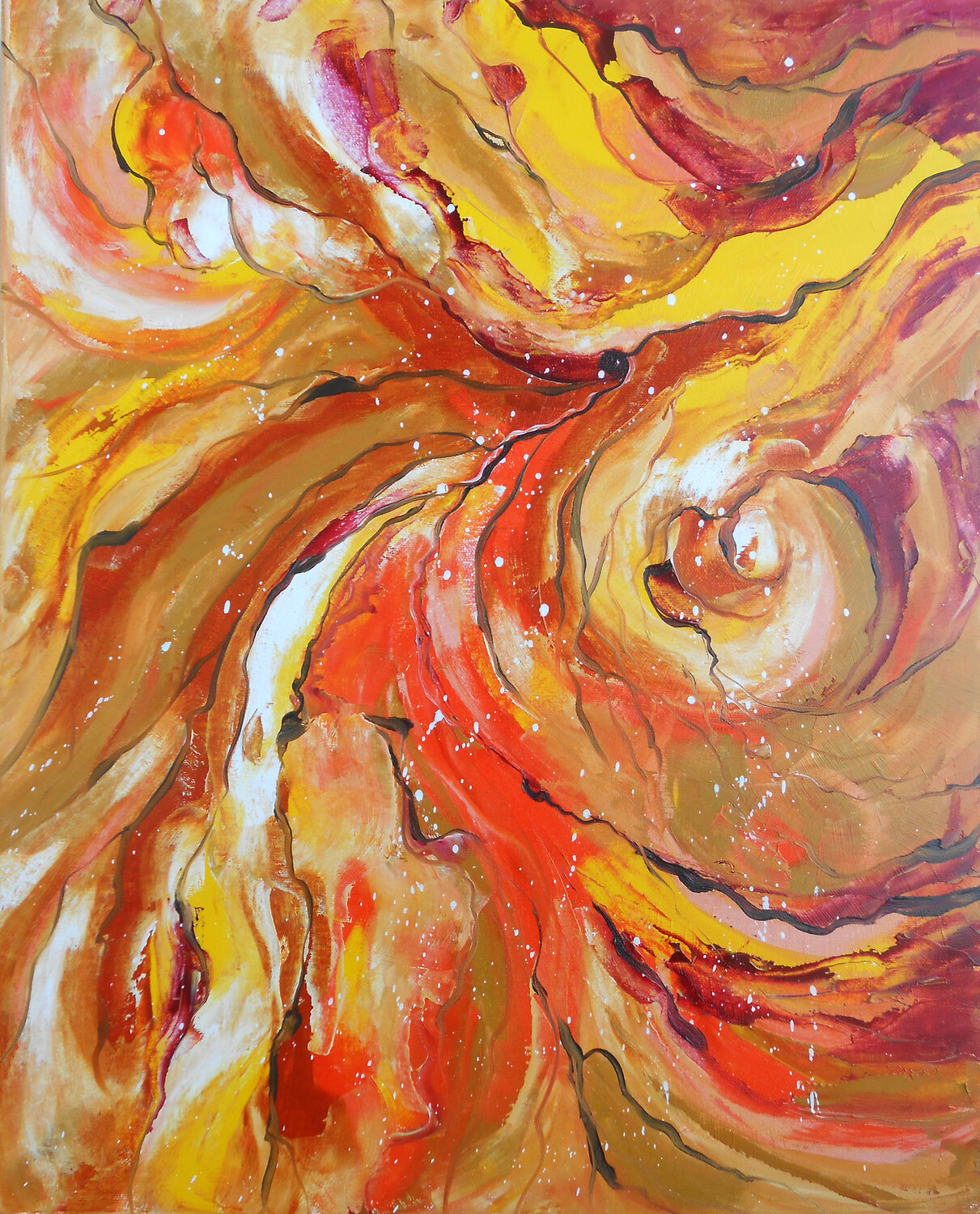 "Naissance d’une étoile" série "Cartographies intérieures" Axelle Bosler Original painting for sale
