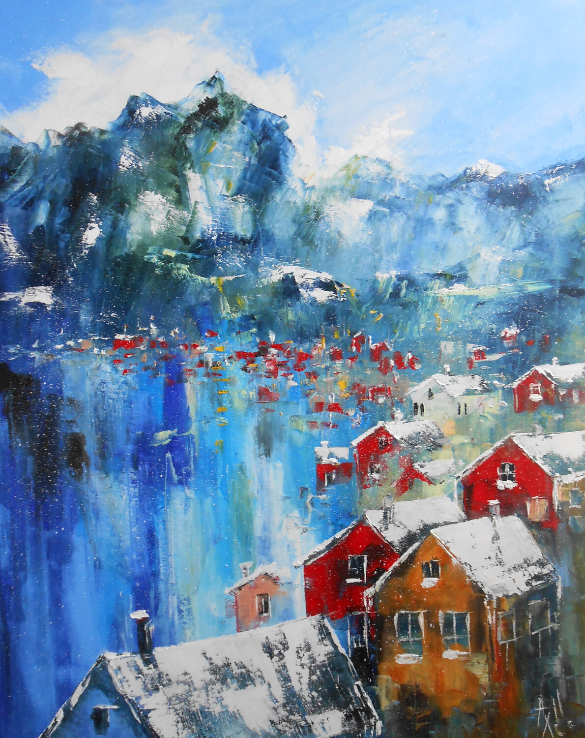Le Silence des Fjords Axelle Bosler Original painting for sale